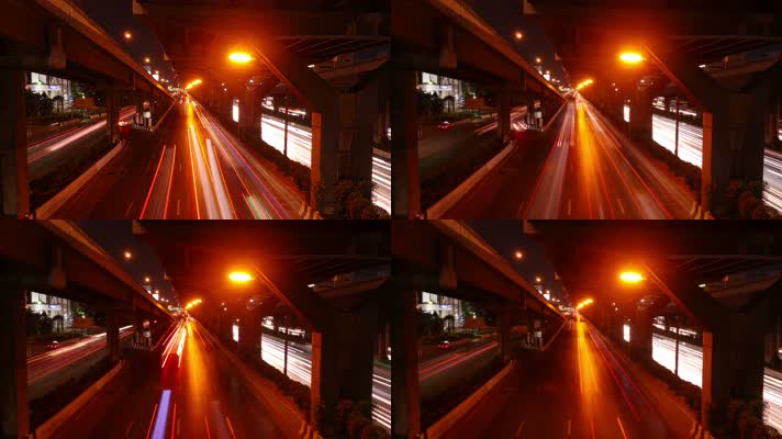 夜间交通 城市道路 车水马龙 视频素材