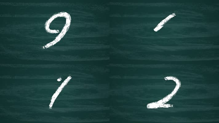 倒计时倒数计时白色阿拉伯数字黑板粉笔数字教师节高考高中学生考试