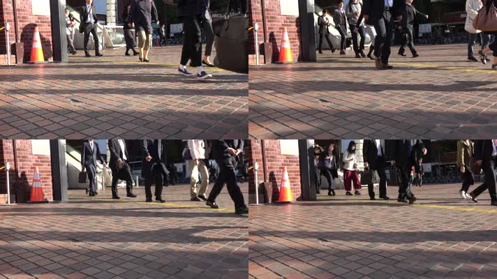 街头人来人往,行人过马路视频素材