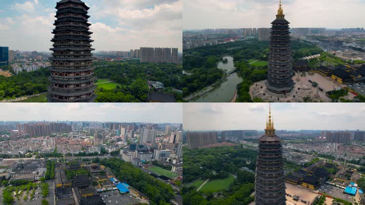 4k航拍常州天宁寺常州航拍常州天宁寺寺庙宝塔常州景区常州寺庙