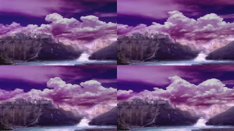 唯美梦幻紫色浪漫城堡视频
