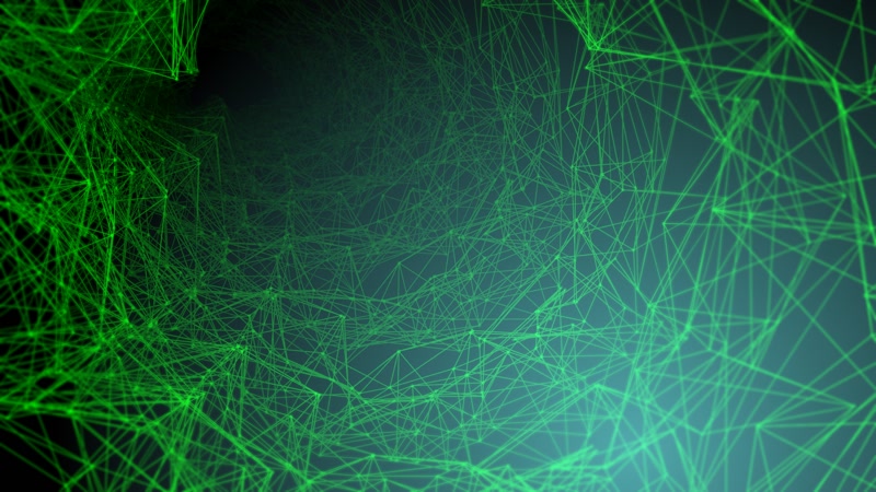 迷幻绿色网状空间隧道LED