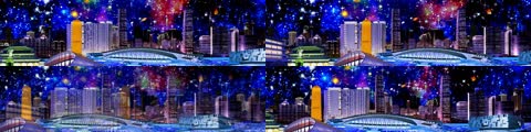 城市夜景超宽屏舞台