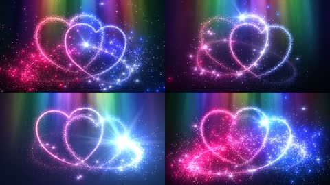 浪漫粒子光束爱心桃心背景