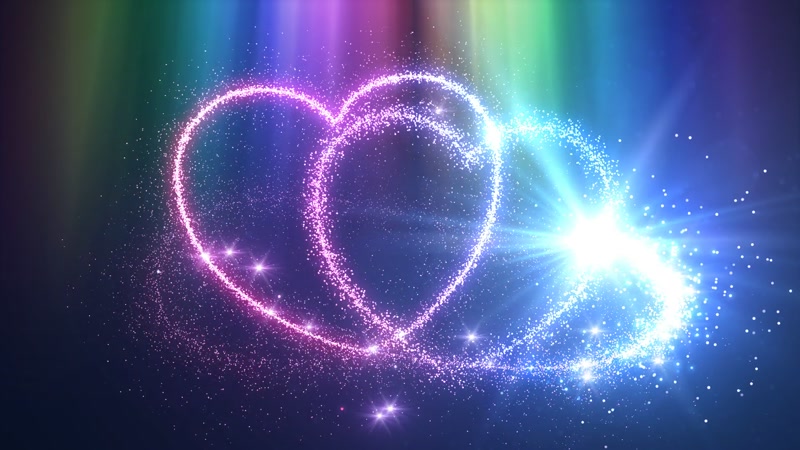 浪漫粒子光束爱心桃心背景