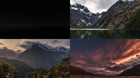 不断变化自然景新西兰延时摄影
