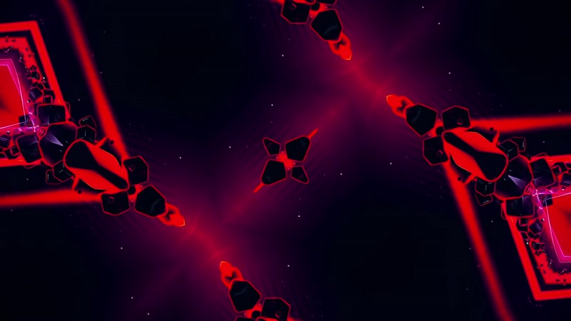 玫红镭射夜店VJ抽象的灯光万花筒