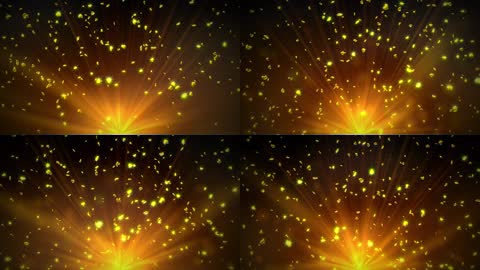金色心型粒子掉落晚会背景视频