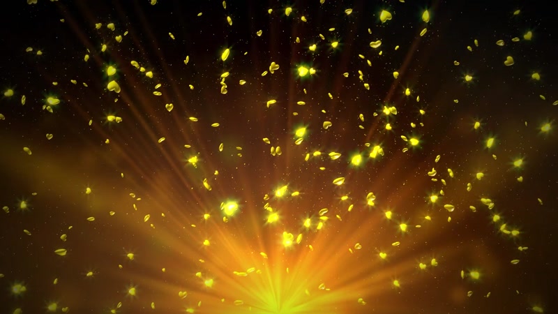 金色心型粒子掉落晚会背景视频