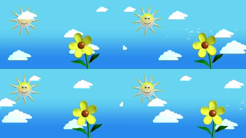 卡通太阳花朵背景