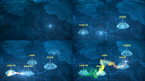 科技地图区位模版