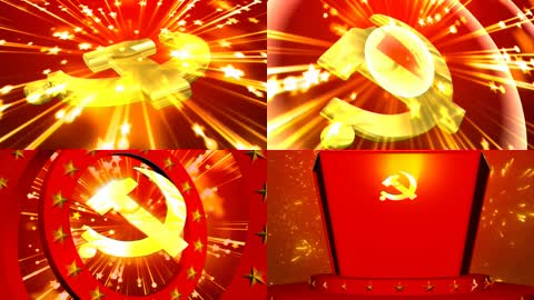 党政类建党党庆红背景LED