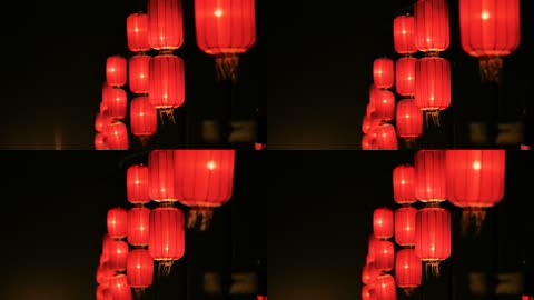 春节节日灯笼实拍