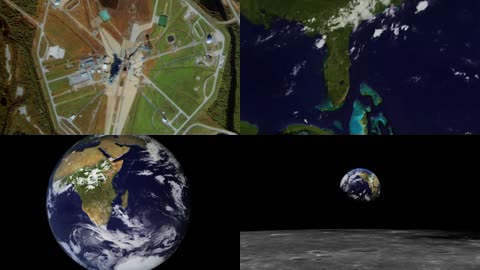 3D地球缩放时空火星表面视频