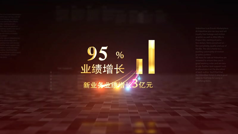 金色柱状图企业数据图模版 金色柱状图企业数据图模版