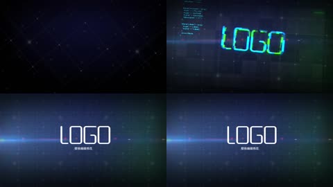 时尚科技光影LOGO标志演绎片头模版
