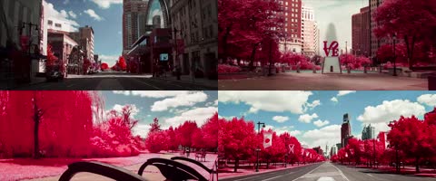 概念宣传城市红色的植被