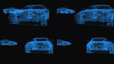 3D虚拟建汽车线条行驶背景