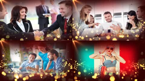 大气金色粒子光效图文颁奖 