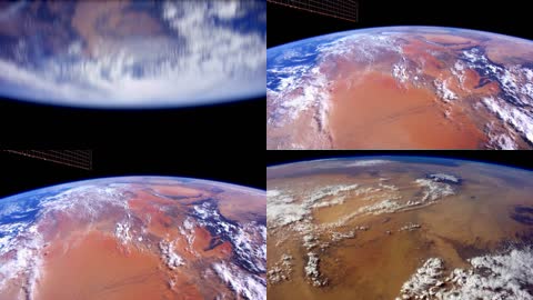 国际空间站航拍地球大气层