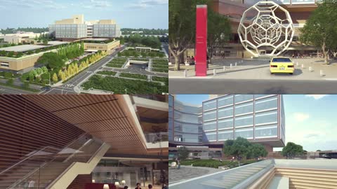 3D城市医院建筑动画游览
