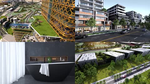 3D绿色建筑设计高端住宅室内房地产