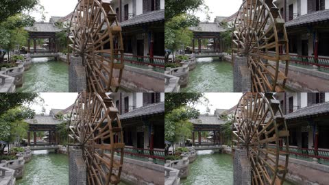 唯美中国水轮车旋转视频