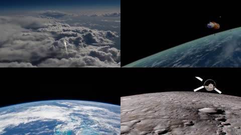 3d火箭卫星发射飞行解体航天星球探索科技