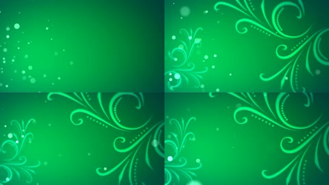 绿色花纹粒子背景