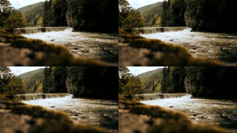 实拍瀑布流水景观视频