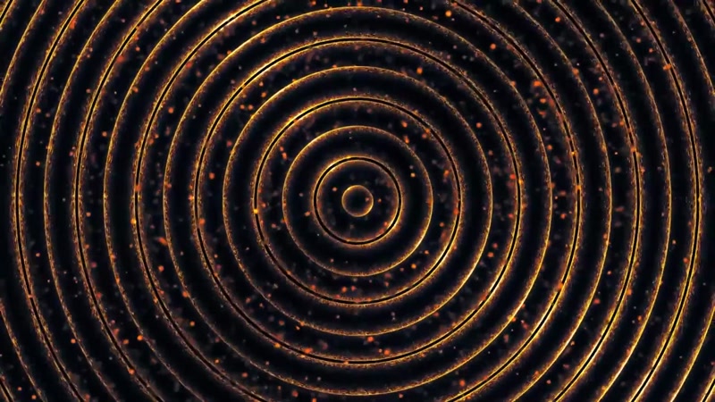 炫酷时尚金色粒子环形动感背景