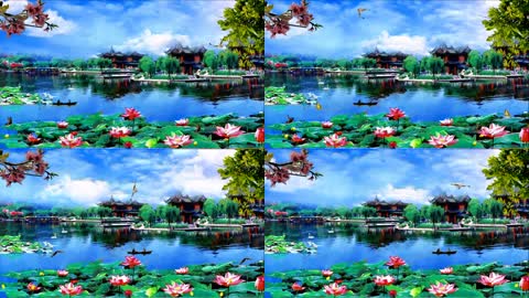 荷塘园林戏曲广场舞背景