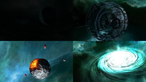 3D宇宙银河星空星球黑洞隧道