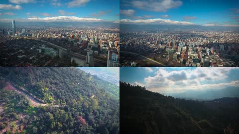 3K航拍智利圣地亚哥城市