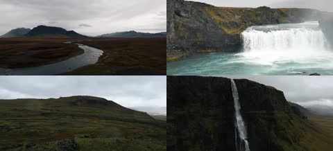 3K冰岛瀑布溪流壮观美景