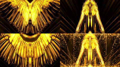 金色大气奢华翅膀煽动颁奖典背景