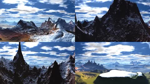 CG震撼金属特效蓝天高山