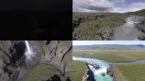 3K航拍壮观自然瀑布溪流