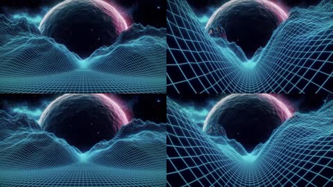 科幻线框宇宙星球VJ夜店酒吧