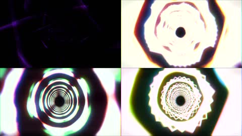 4K动感节奏抽象霓虹灯光环隧道led视频