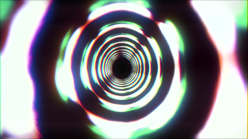 4K动感节奏抽象霓虹灯光环隧道led视频