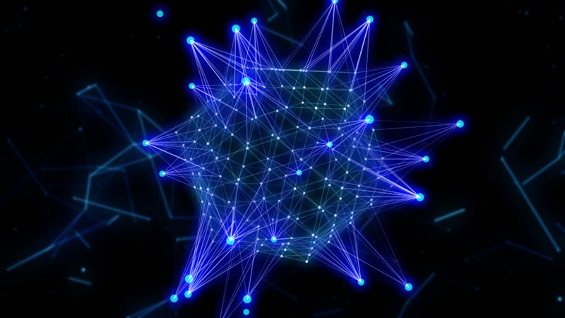 点线粒子线条连接蓝色科技 点线粒子线条连接蓝色科技