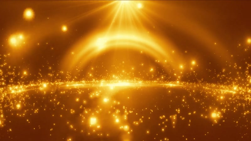 震撼金色光线粒子背景