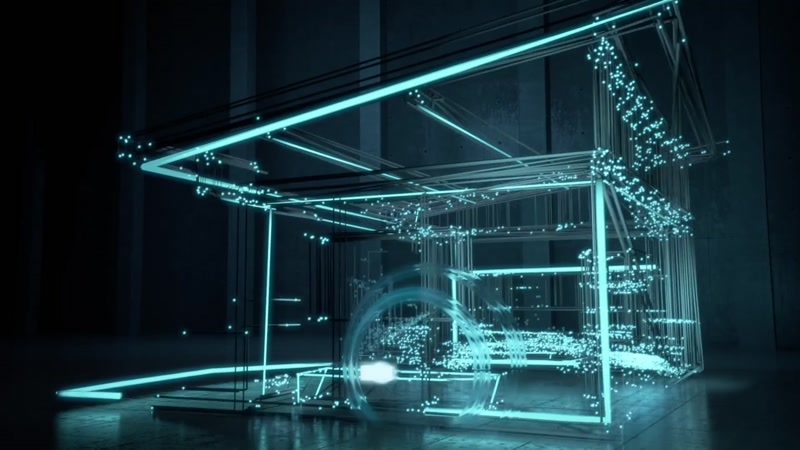 科技粒子光线生长构架建筑空间 科技粒子光线生长构架建筑空间