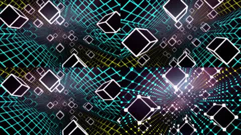 科幻三维空间光效魔方舞台