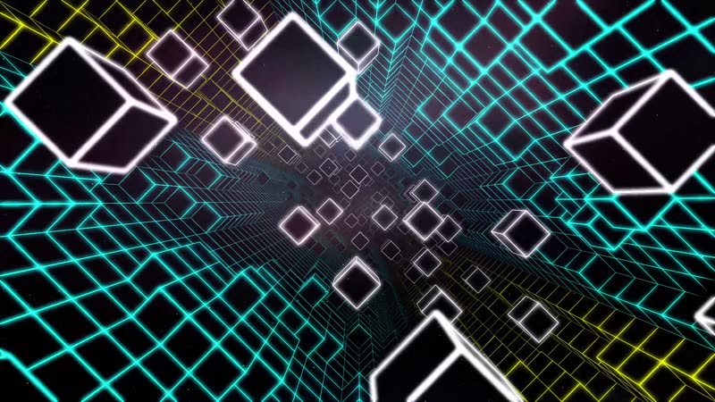 科幻三维空间光效魔方舞台