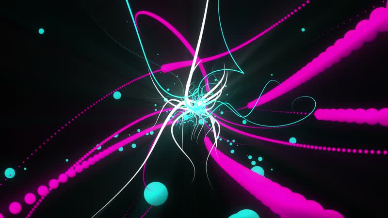 3K时尚粒子球体线条空间旋转舞台背景