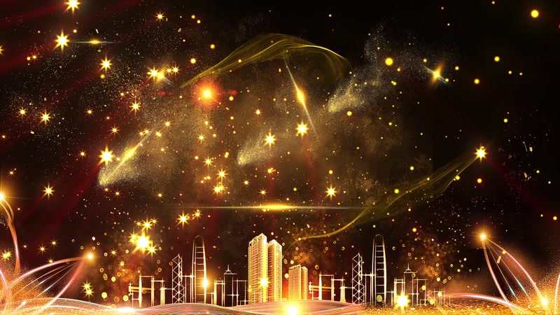 华丽金色粒子星光舞台