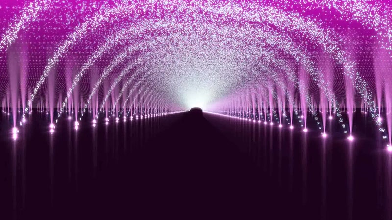 舞台背景粒子飘浮喷射迎宾隧道