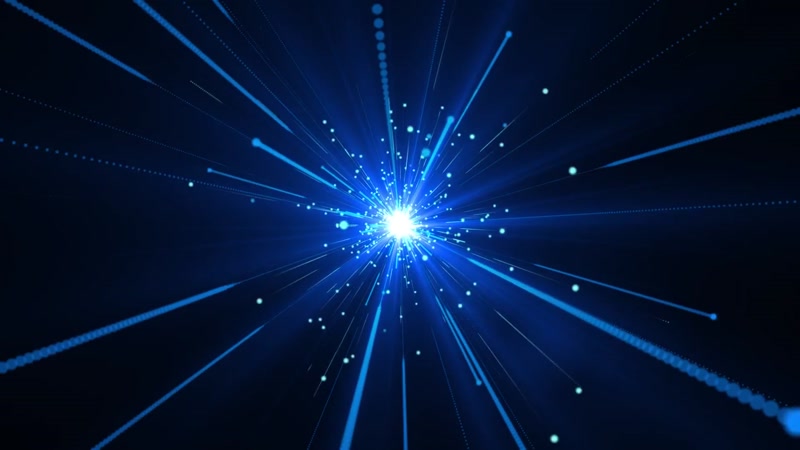 蓝色梦幻炫酷时尚粒子光芒闪耀背景led